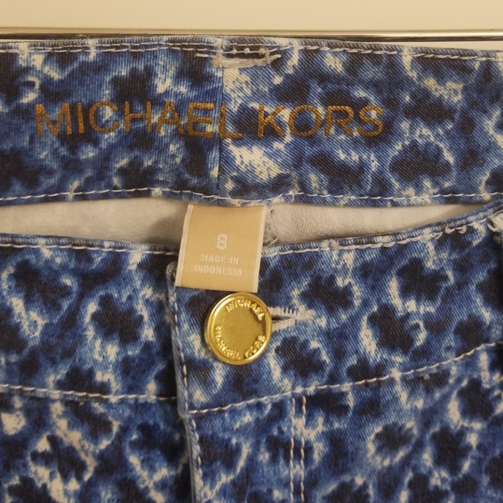 MK blue and white water tie dye jeans - Picture 2 of 6